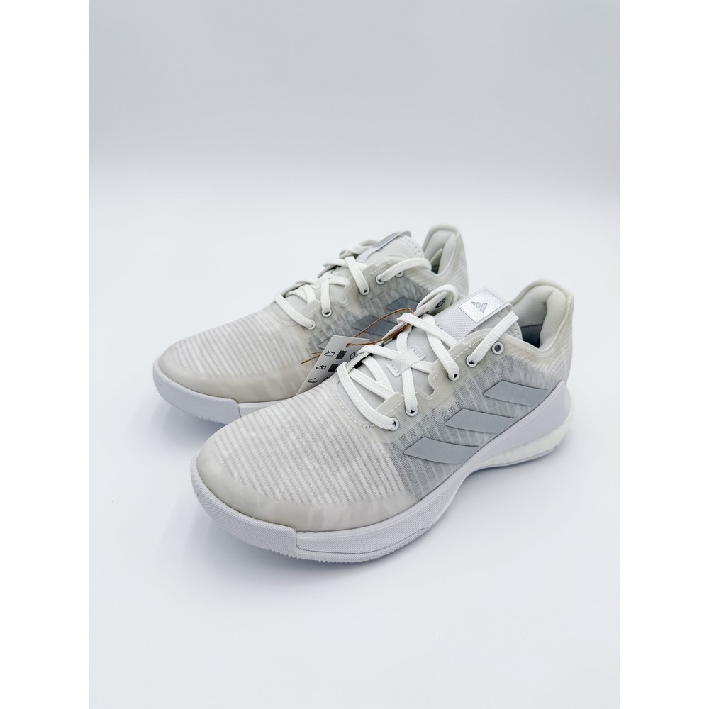 Adidas Crazy Flight W Womens Sz 6.5 White Silver Indoor Sports Shoes HR0635